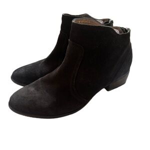 Seychelles Black Suede Boots Booties Size‎ 9 Western Block Heel Womens Boot